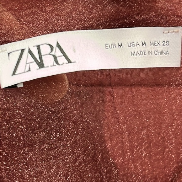 ZARA Bordeaux Organza High Bow Guest Party Blogger Favorite Knit Mini Dress SZ M - Picture 6 of 16